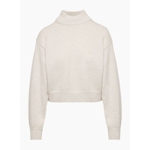 Aritzia Wilfred Free Harper Cropped Wool Sweater Mockneck Wool Sweater Sz M/L - Picture 2 of 15